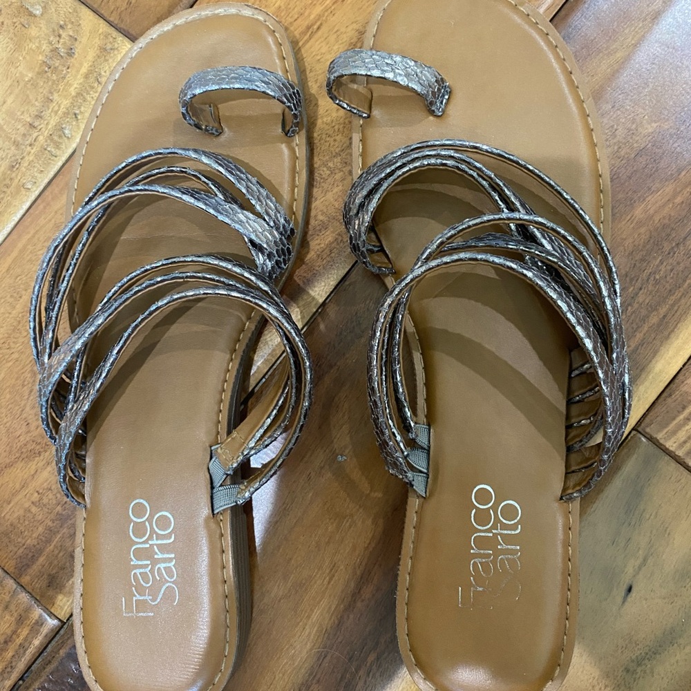 Franco Sarto Metallic Strappy Sandals